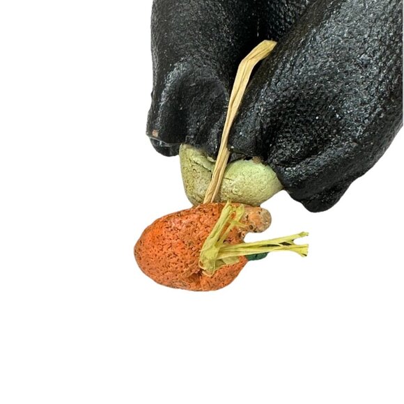 Vintage D. Hayes Pottery Witch Pumpkin Figurine 8" 1970s Textured Halloween Deco - Picture 6 of 8